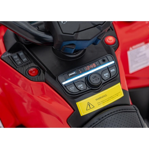 Quad na akumulator dla dzieci Can Am Outlander ATV z pilotem Czerwony DK-CA005.2.4GHZ